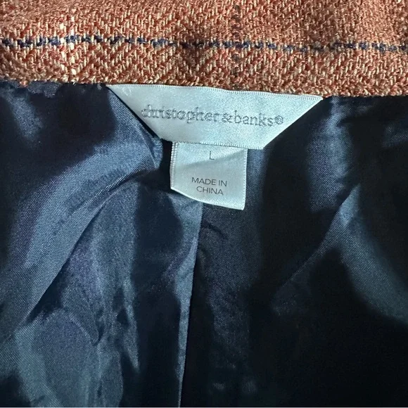 Vintage Funnel Neck Cropped Brown Plaid Jacket Coat - Picture 8 of 10